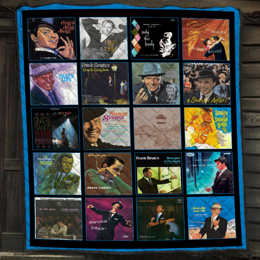 Frank Sinatra Albums Quilt Blanket Bedding Set, Gift For Frank Sinatra Fans