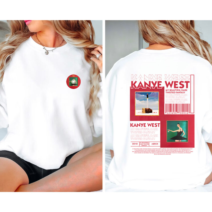 Kanye West My Beautiful Dark Twisted Fantasy 2 Sided Sweatshirt Hoodie T-shirt