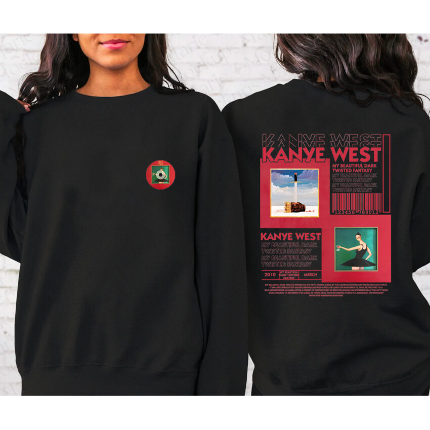 Kanye West My Beautiful Dark Twisted Fantasy 2 Sided Sweatshirt Hoodie T-shirt