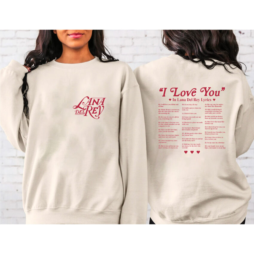 Lana Del Rey Lyrics 2 Sided T-shirt Sweatshirt Hoodie Gift For Fans