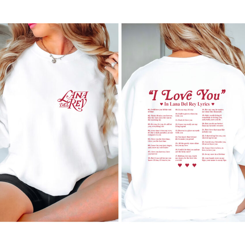 Lana Del Rey Lyrics 2 Sided T-shirt Sweatshirt Hoodie Gift For Fans