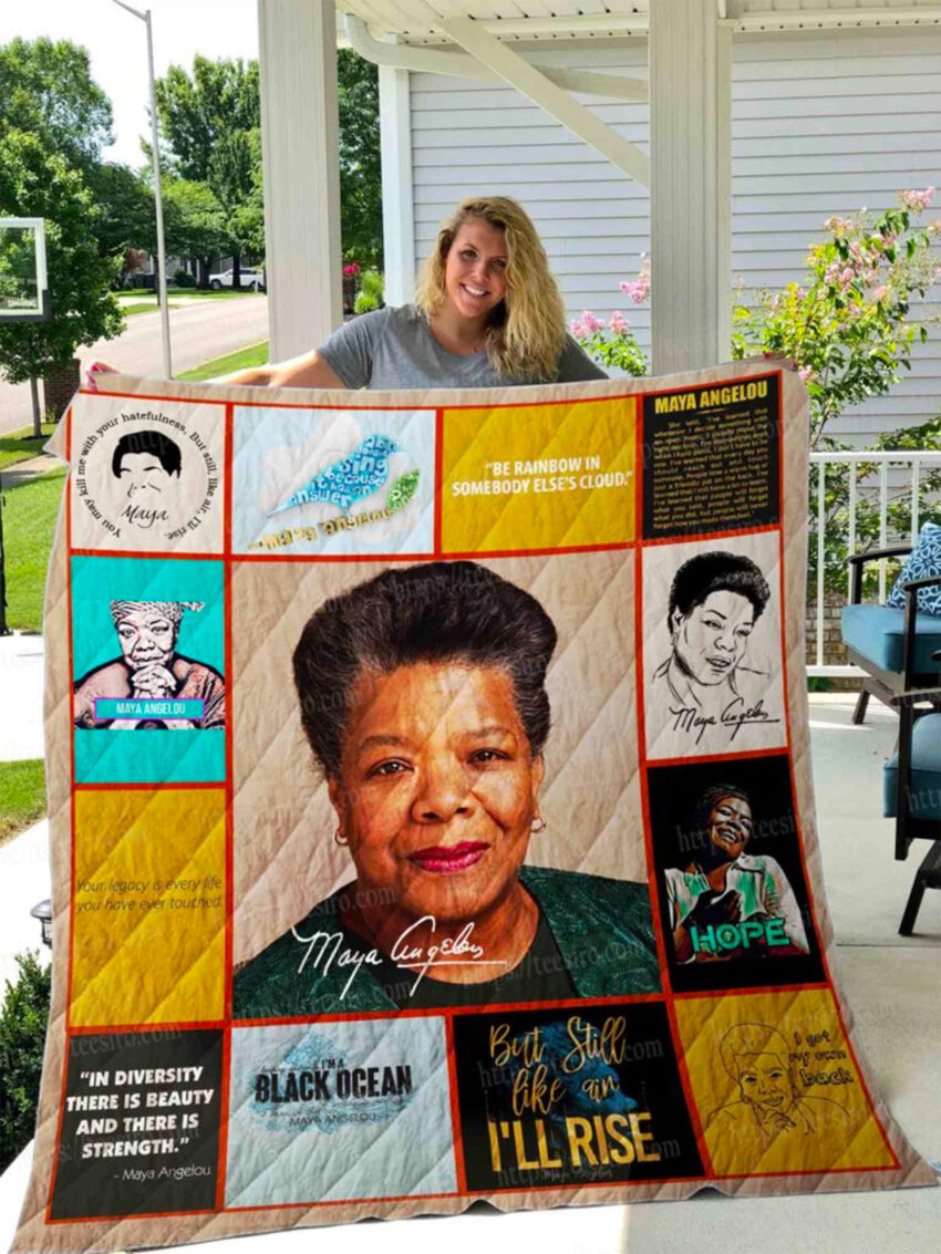 Maya Angelou Books Quilt Blanket Bedding Set, Gift For Maya Angelou Fans