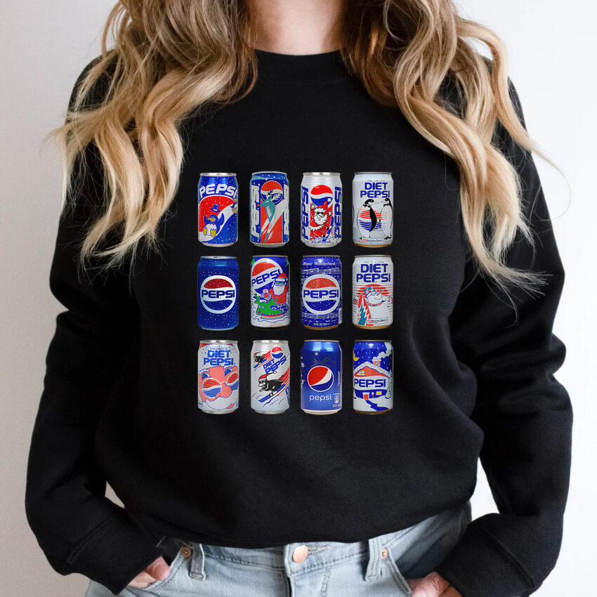 Pepsi Vintage Cans Collection Sweatshirt Hoodie T-shirt