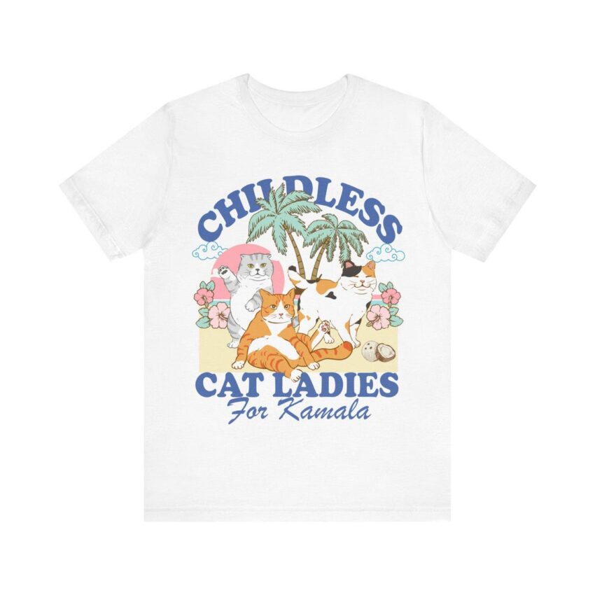 Vintage Childless Cat Lady Shirt Coconut Tree Harris 47 Shirt Childless Cat Lady Kamala T Shirt 2024 Vote Blue Shirt