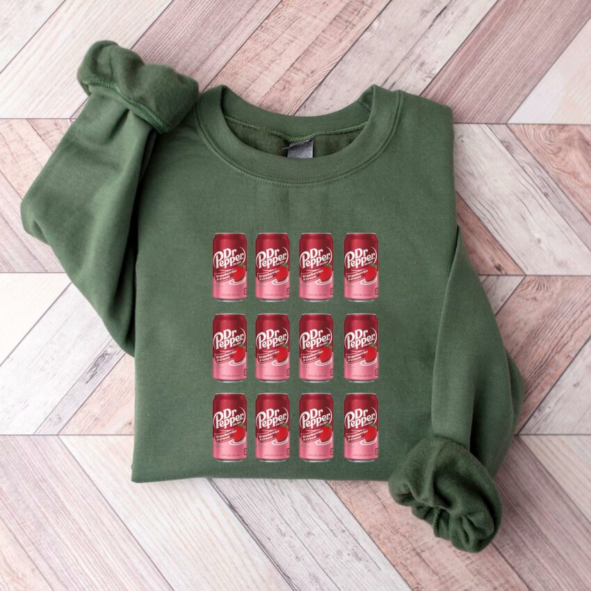 Dr Peper Strawberries And Cream Cans Collection Sweatshirt for Christmas, Soft Drink Hoodie