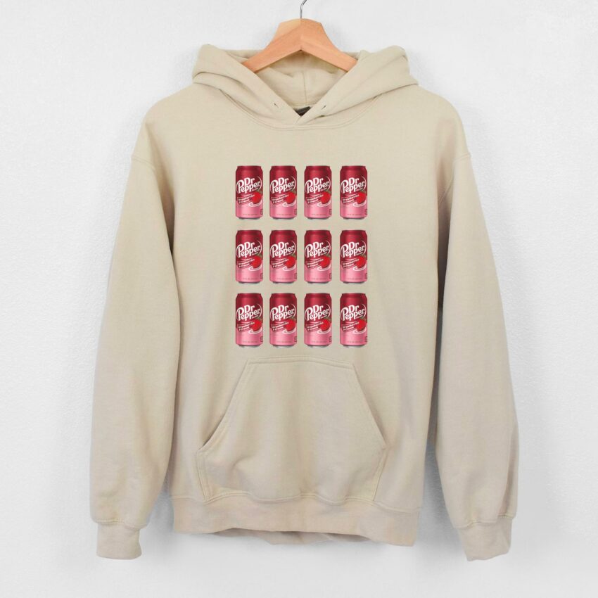 Dr Peper Strawberries And Cream Cans Collection Sweatshirt for Christmas, Soft Drink Hoodie