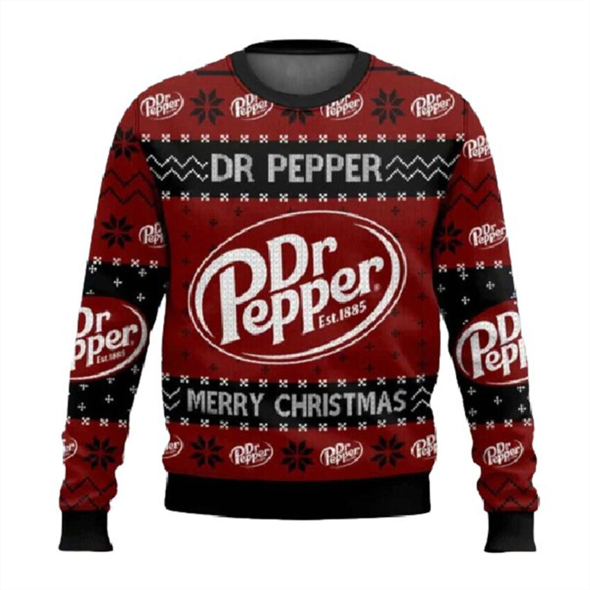 Dr Pepper Christmas Ugly Sweater, Dr Pepper 3D All Over Print Ugly Sweater, Gift For Christmas Ugly Sweater