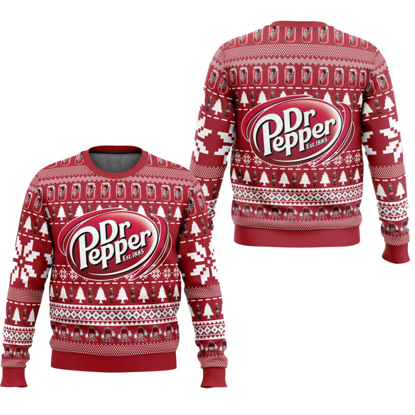 Dr Pepper Christmas Ugly Sweater, Dr Pepper 3D All Over Print Ugly Sweater, Gift For Christmas Ugly Sweater