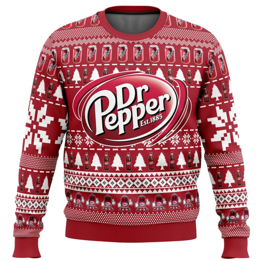 Dr Pepper Christmas Ugly Sweater, Dr Pepper 3D All Over Print Ugly Sweater, Gift For Christmas Ugly Sweater